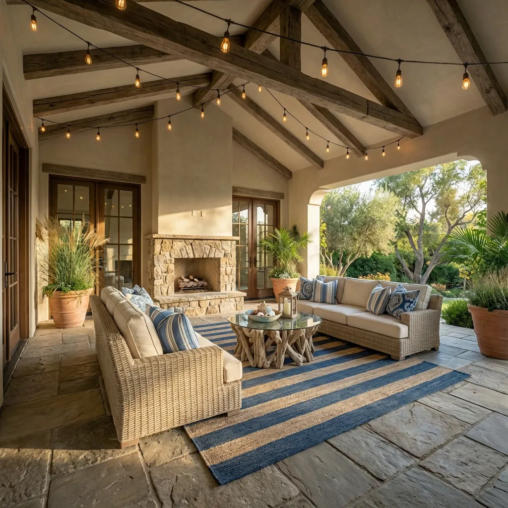 Virtually staged coastal outdoor space by Desiome