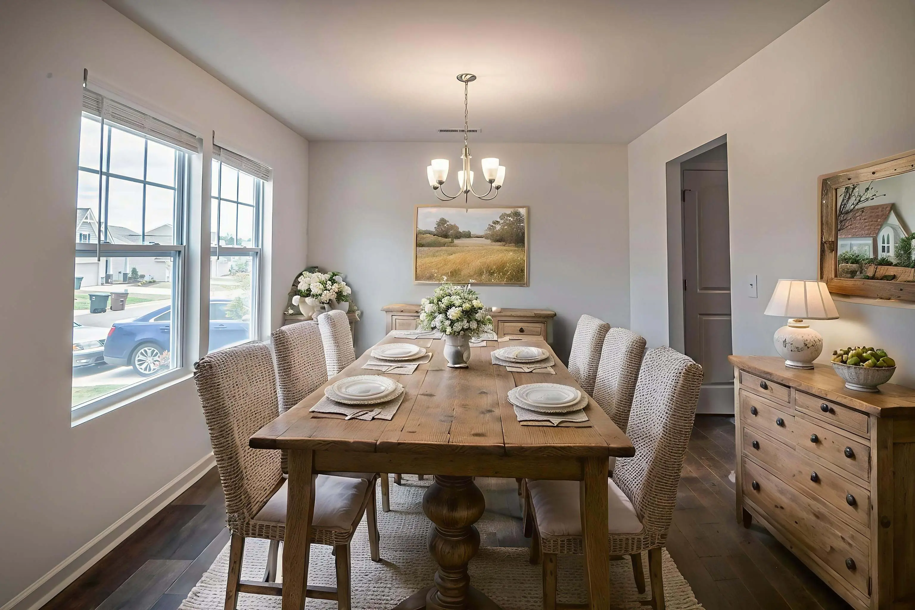 Virtually staged standard dining room by Desiome