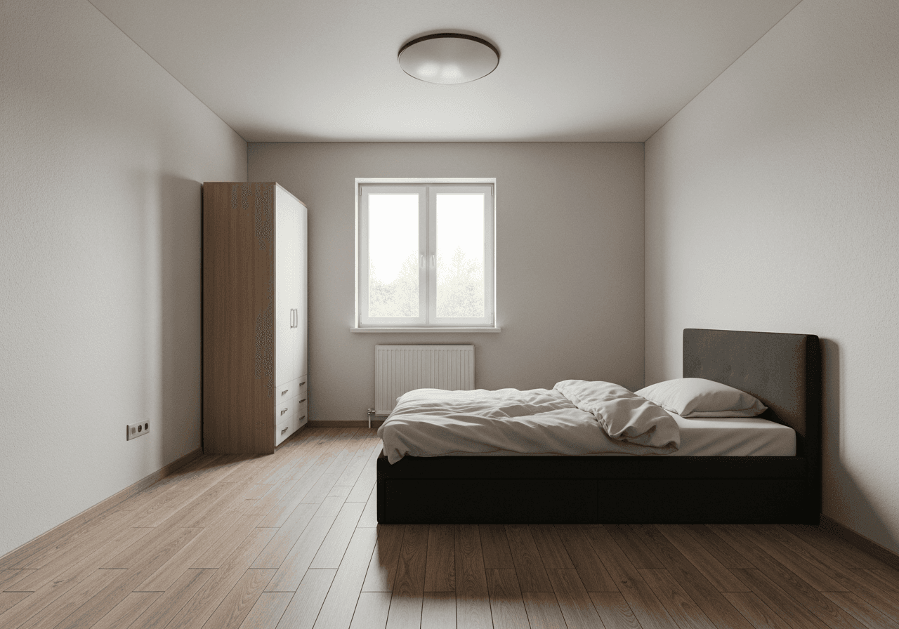 Example of a cluttered room before using Desiome