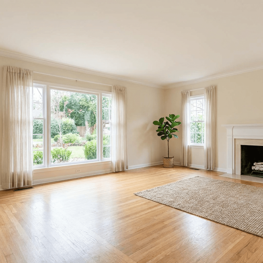 Virtually staged modern living room by Desiome - before