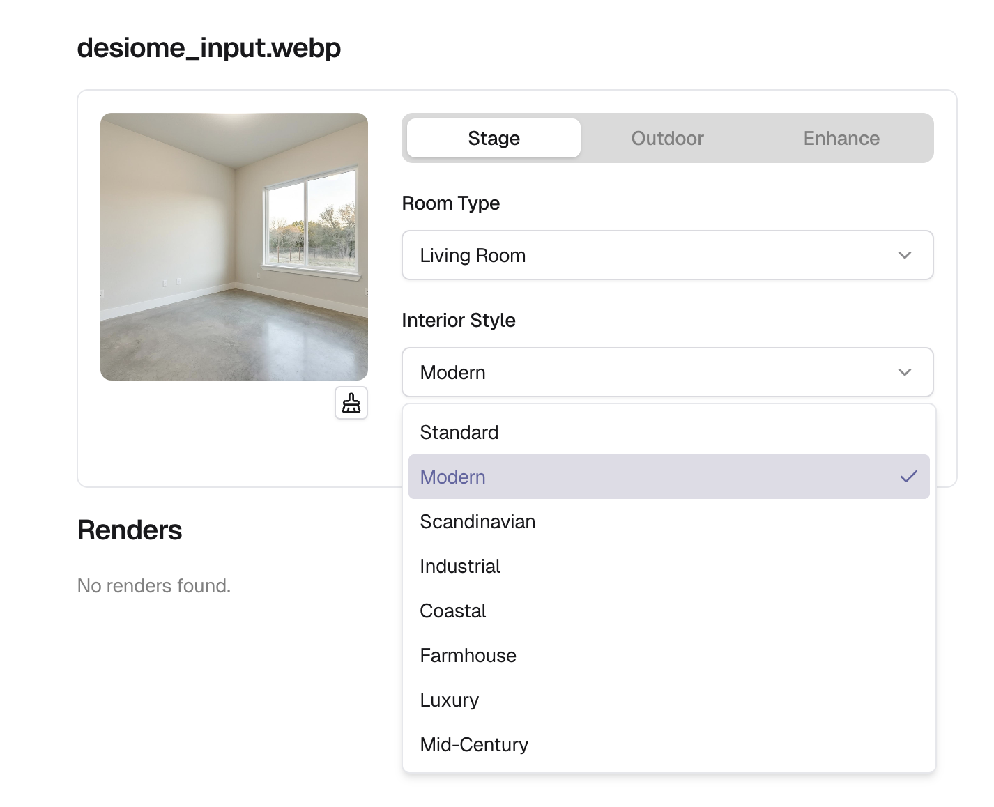 Style selection step